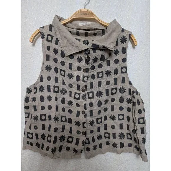 Cotton house Aya button down top - Picture 1 of 8